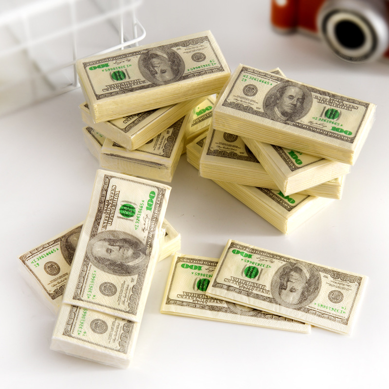 100 dollars napkin us dollar bill money paper towel party tricky gift 9pc disposable napkins wedding 313d05d8