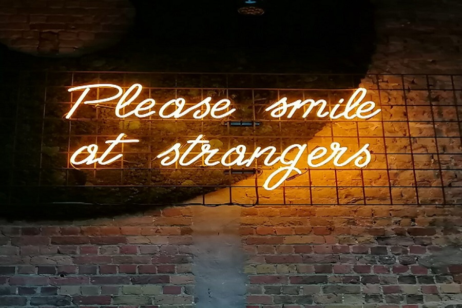 please smile at strangers neon 6c57a0ba