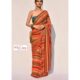 Radiant Boho: Multicolor Striped Saree with Intricate Thread & Sequins Artistry