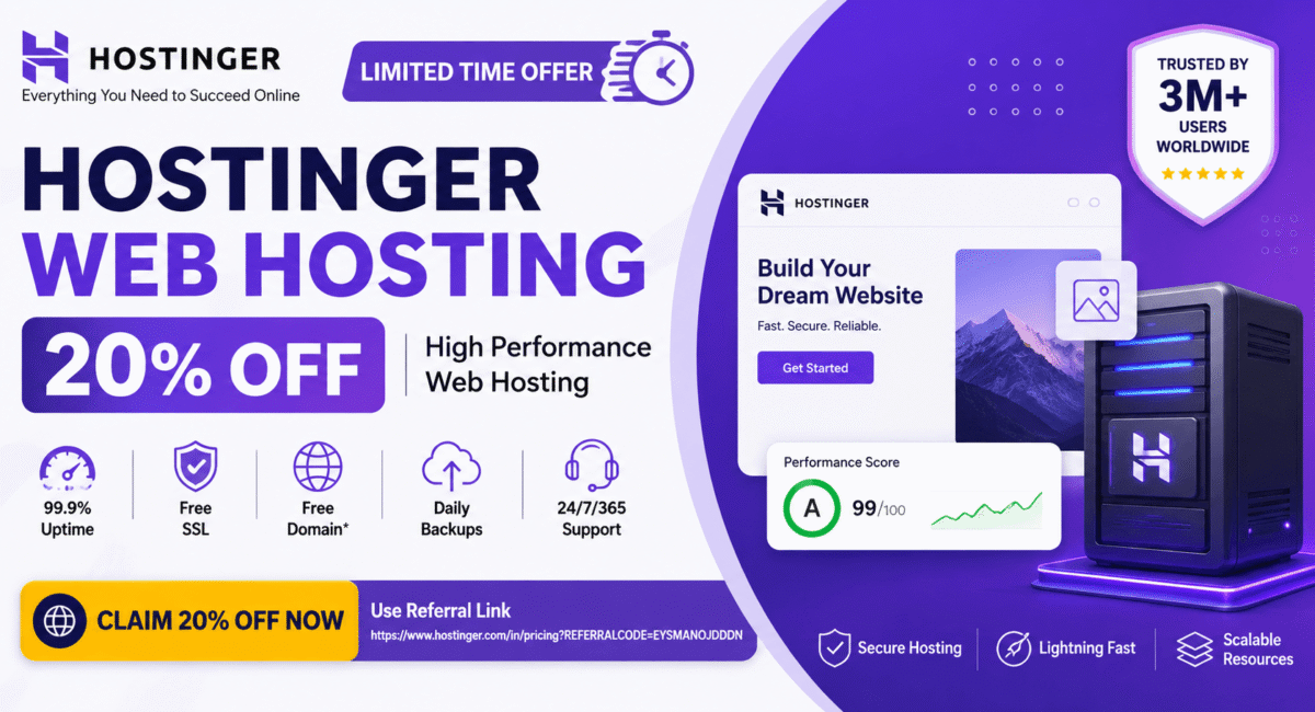 Hostinger Web Hosting 20% Off