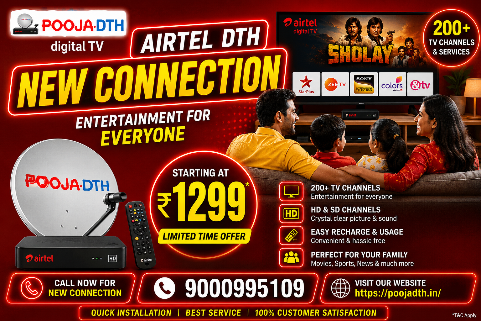 Get Airtel Dth Connection Instantly In Hyderabad   