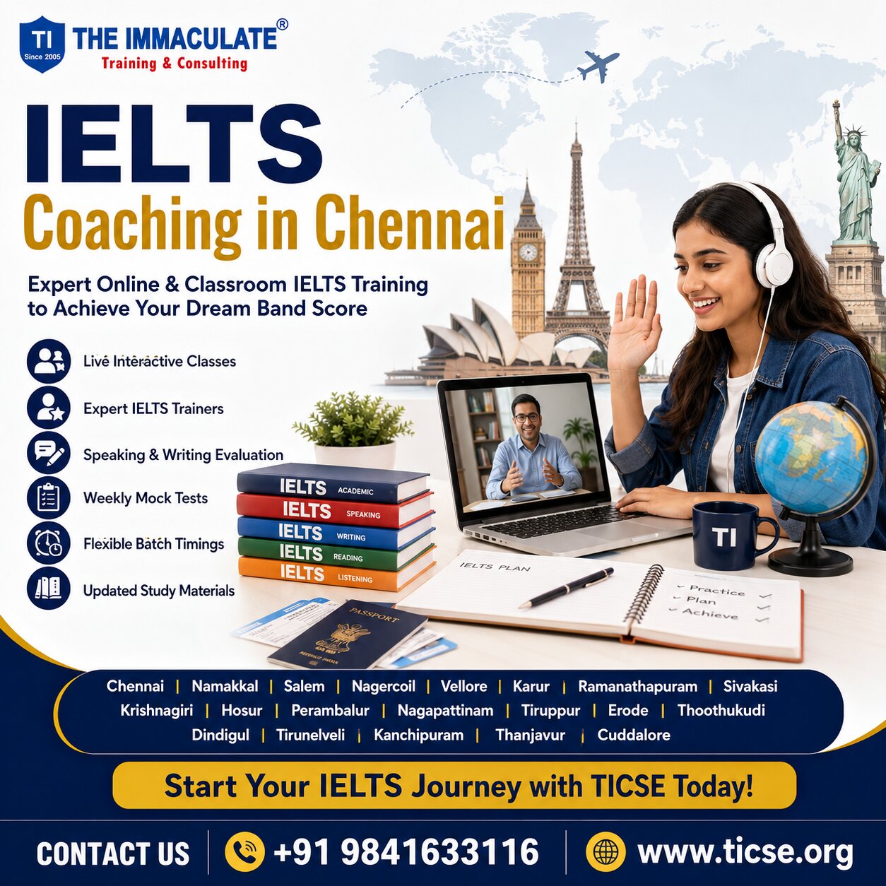 Join the Best IELTS Coaching in Chennai with Expert Online Training | TICSE