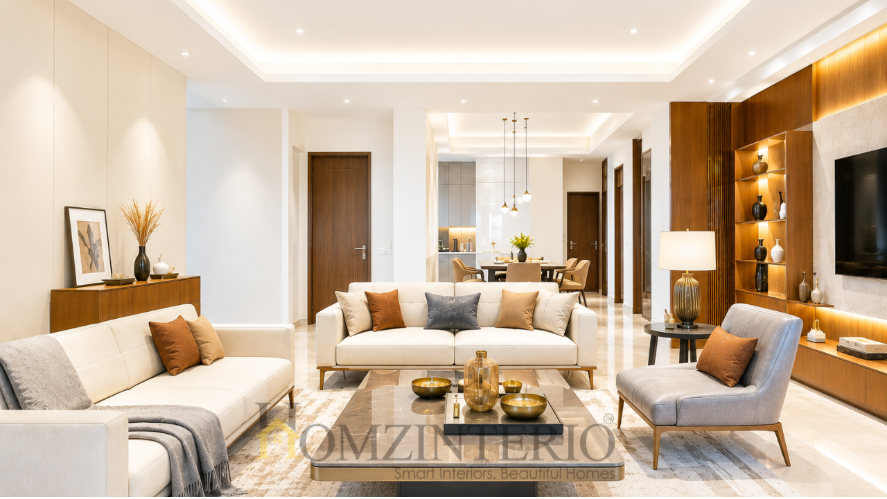 Homzinterio is a leading home interior design company delivering customized, functional, and stylish living spaces across Bangalore, Hyderabad, Chennai, Pune, and Mumbai. With 10+ years of experience, 5,000+ happy homeowners, and a team of skilled design.