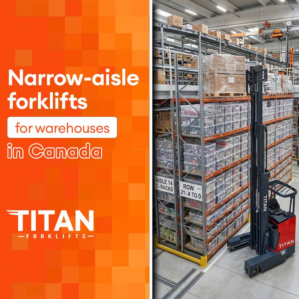 Narrow-aisle forklifts for warehouses in Canada