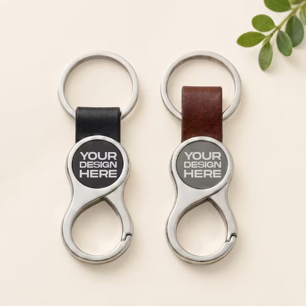 8 Shape Metal Keychain