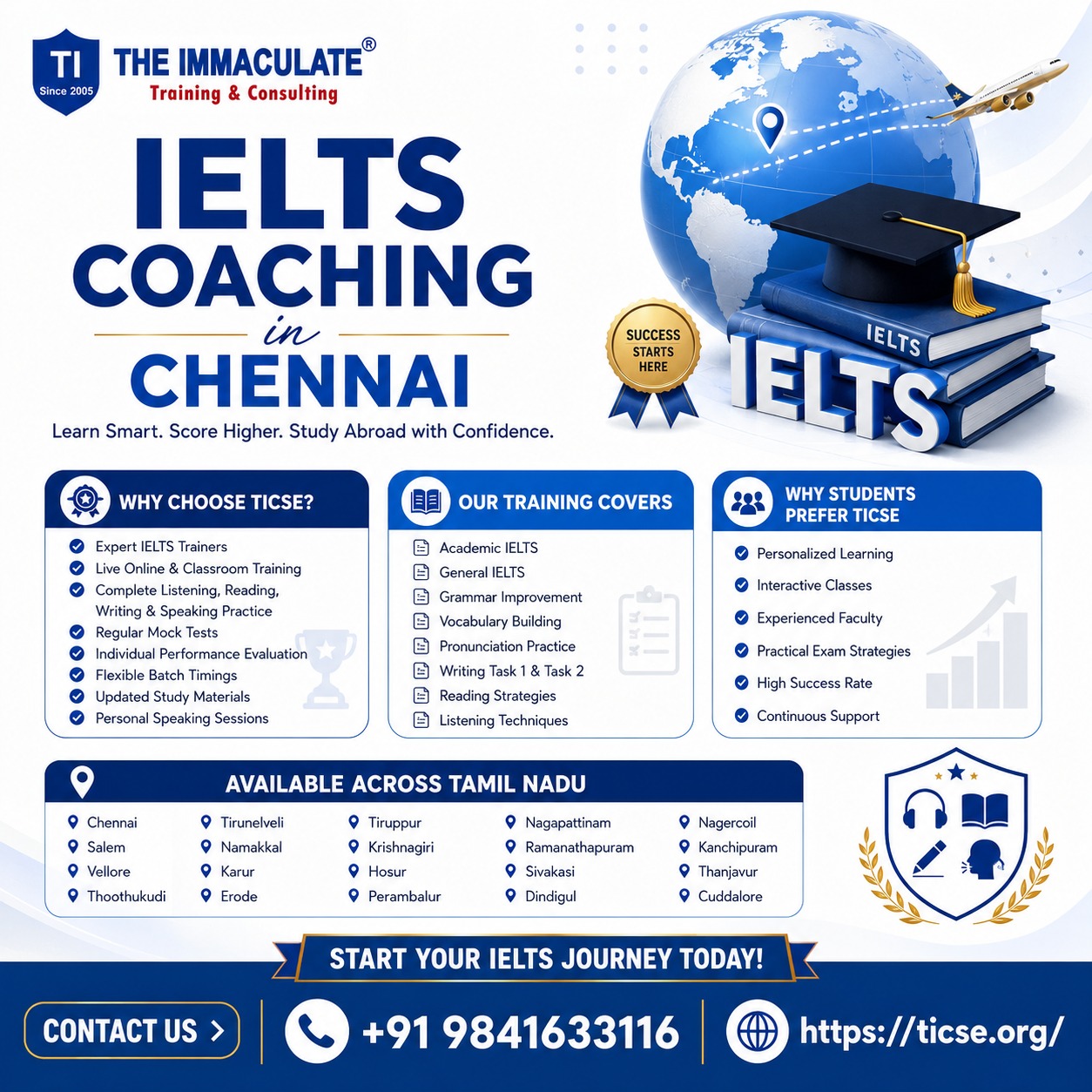 IELTS Coaching in Chennai – Expert IELTS Training by TICSE