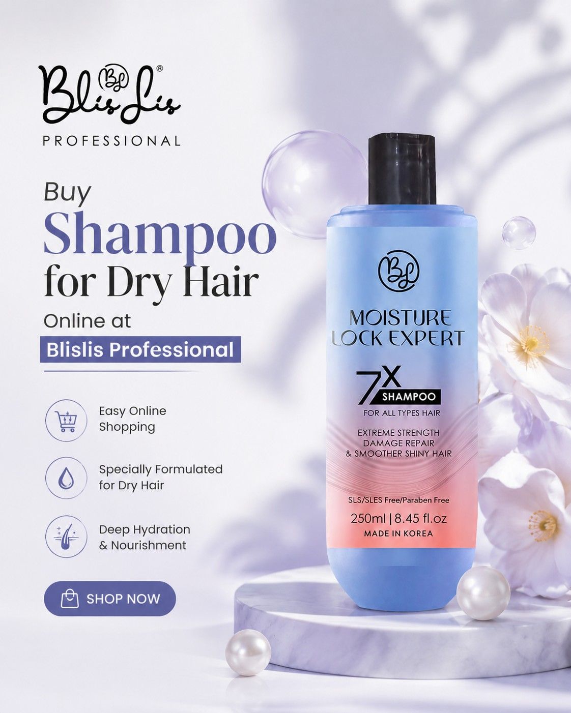 Buy Shampoo for Dry Hair Online at Blislis Professional