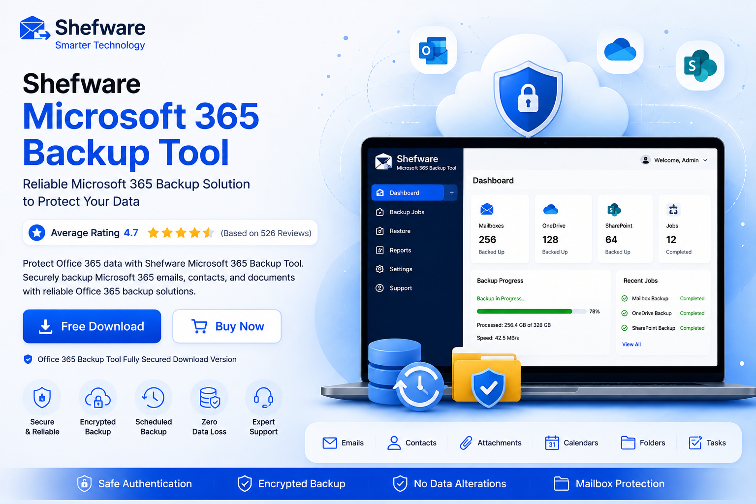 Shefware Office 365 Backup Software for Windows