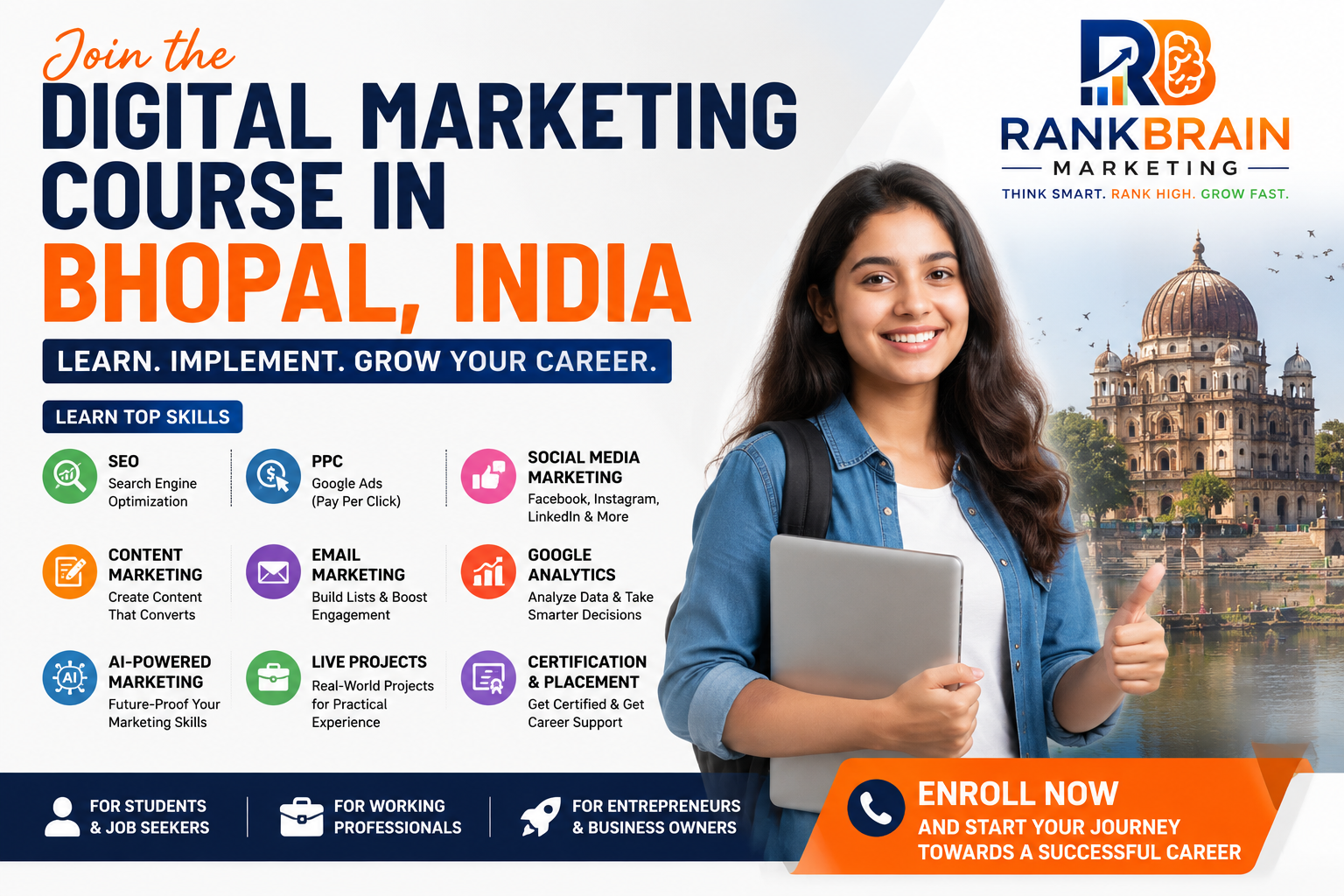 Best DIGITAL MARKETING COURSE IN BHOPAL, INDIA | RankBrain Marketing