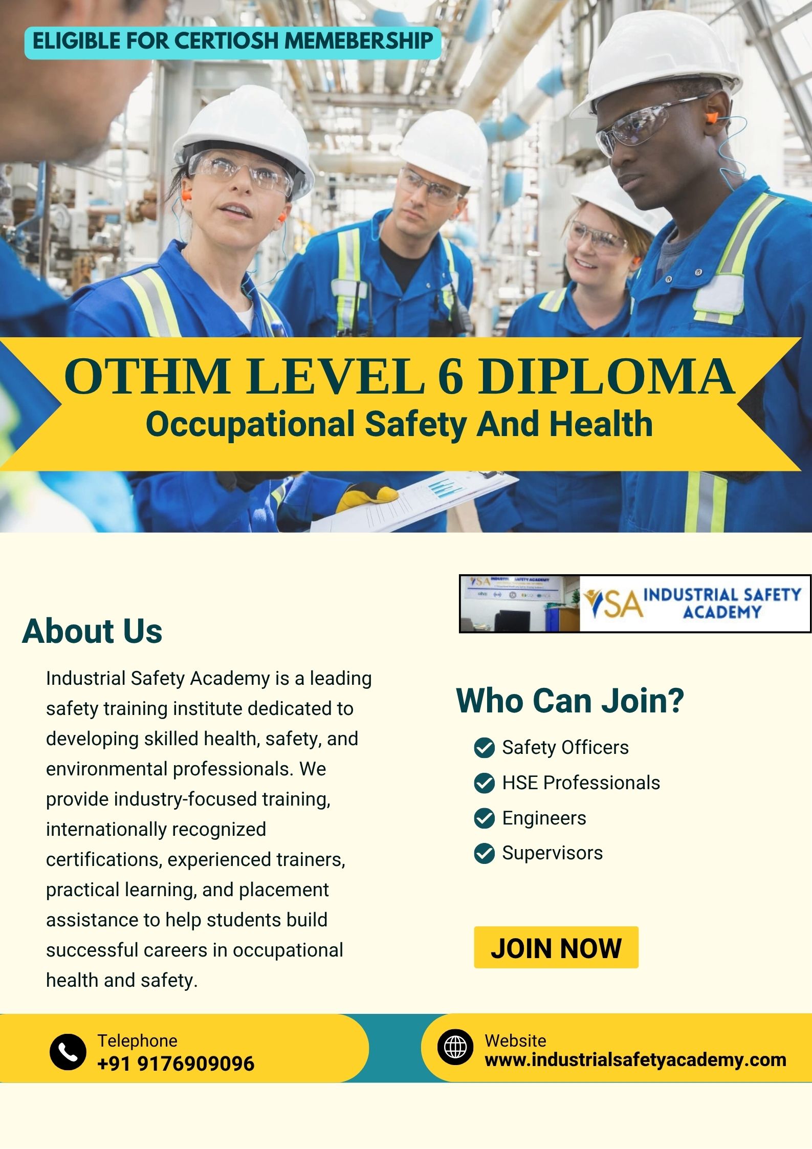 Advance diploma in industrial safety in chennai , Safety courses in chennai