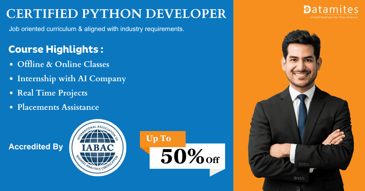 DataMites Python offline classes Tirupati