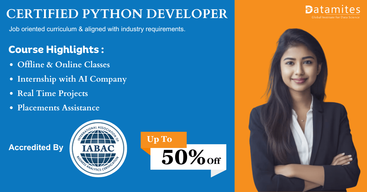 DataMites Python classroom classes in Ahmedabad