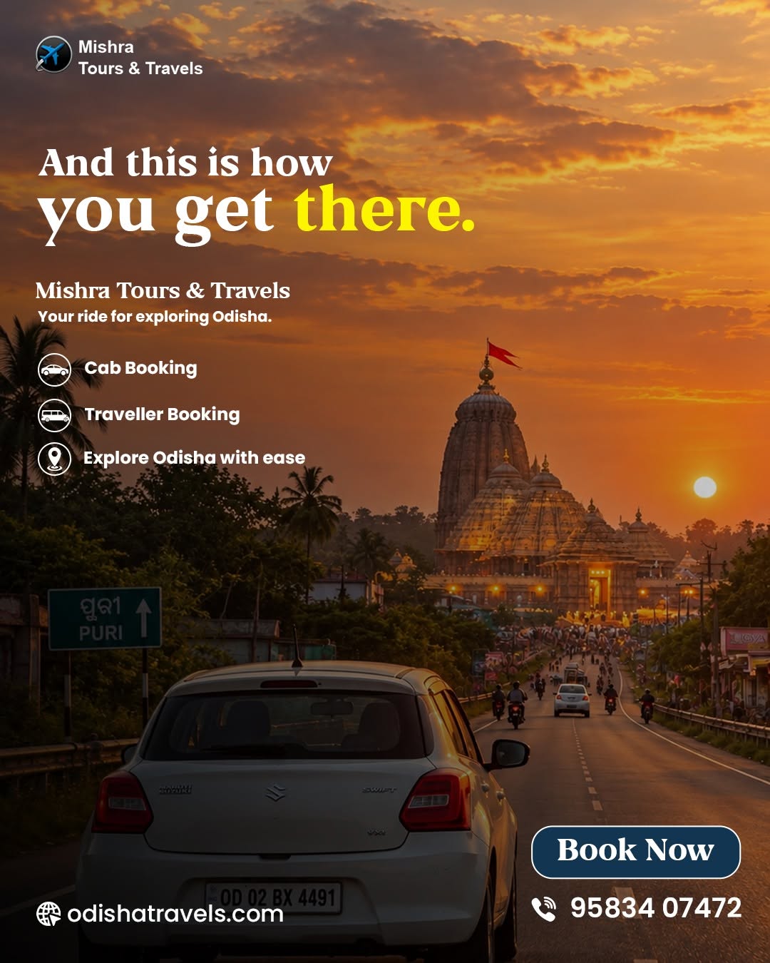 Find expedited and safer trips to book a car in Puri Jagannath