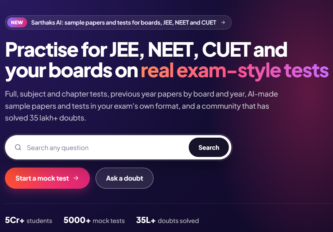 Sarthaks eConnect – Your Partner in Online Learning and Exam Preparation
