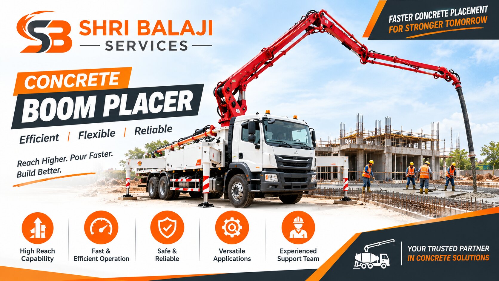 Concrete Boom Placer Rental for Time-Bound Projects