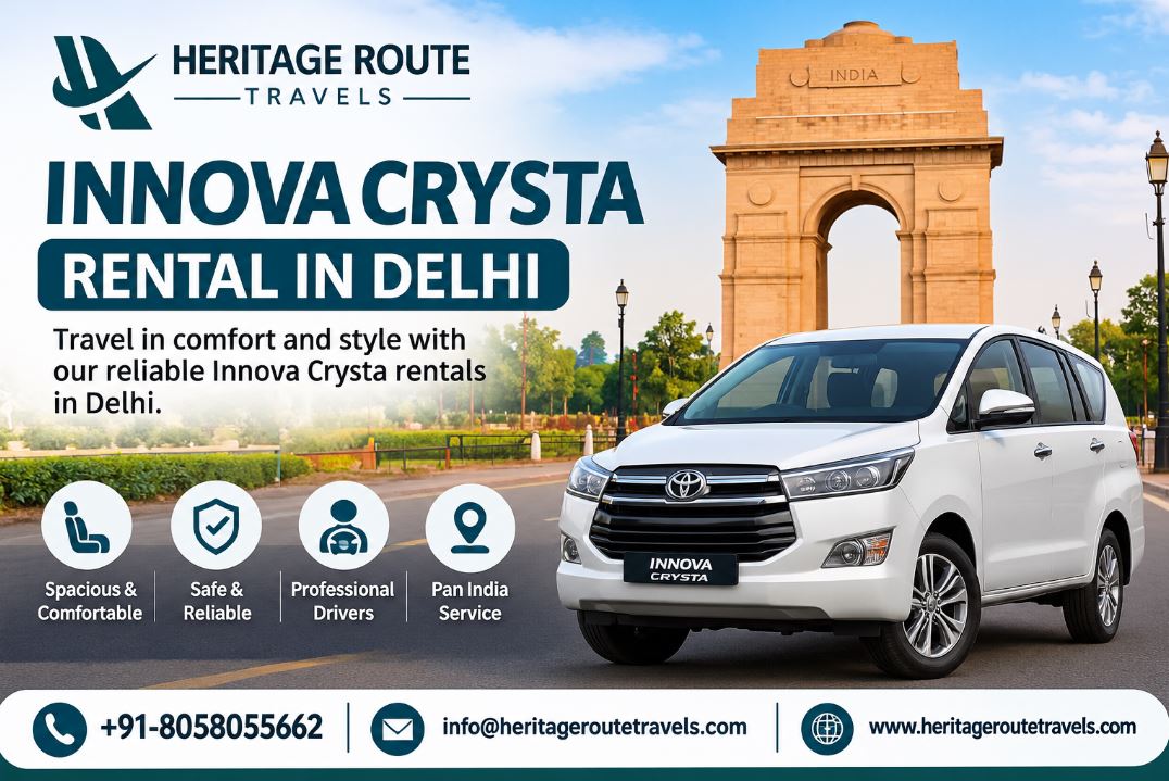 Innova Crysta Rental in Delhi | Heritage Route Travels