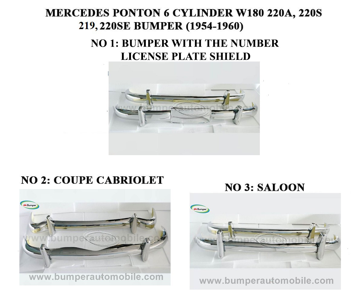 Mercedes Ponton 6-cylinder W180 220A, 220S, 220SE and 219