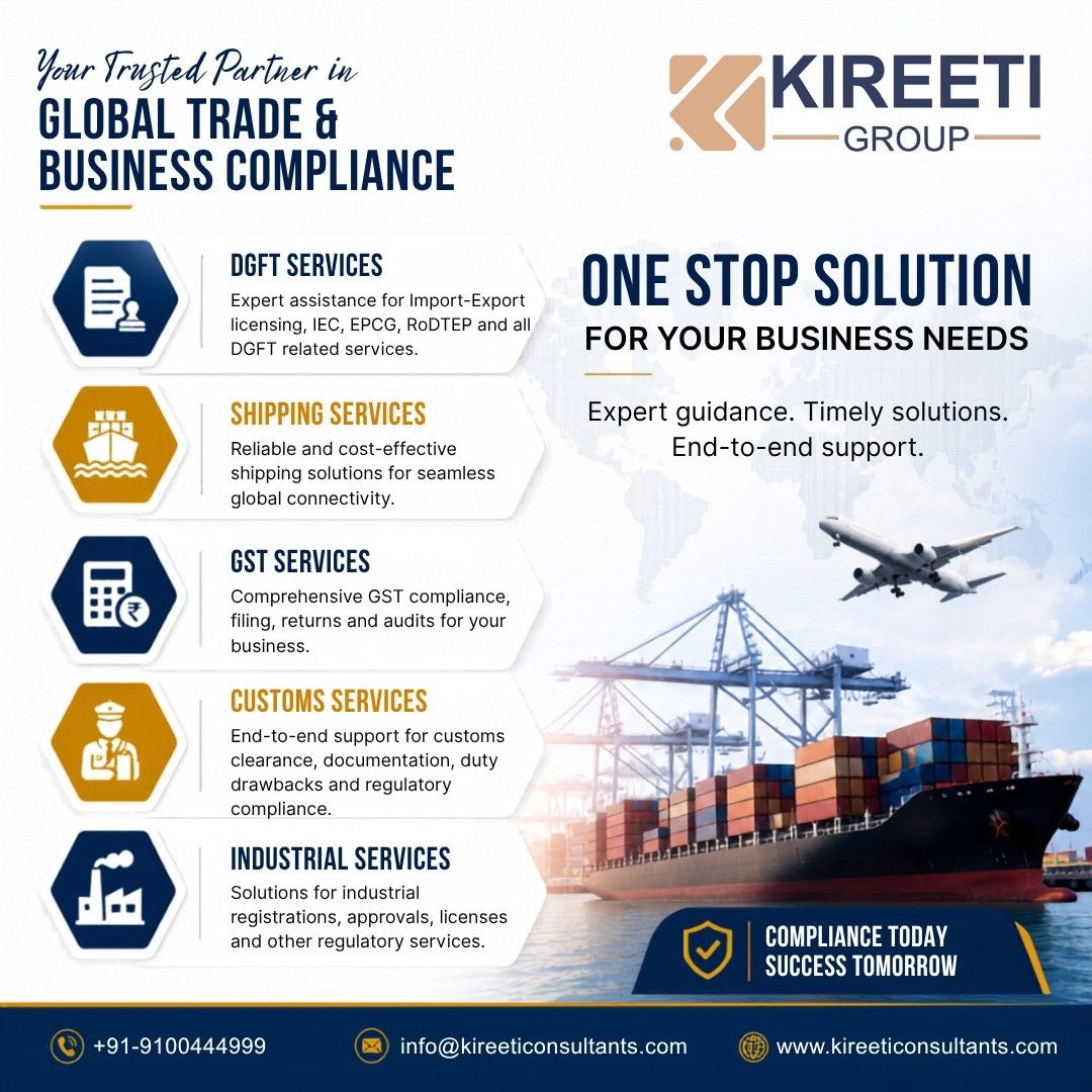 Top DGFT, CA, Customs, GST, Subsidies | Kireeti Consultants