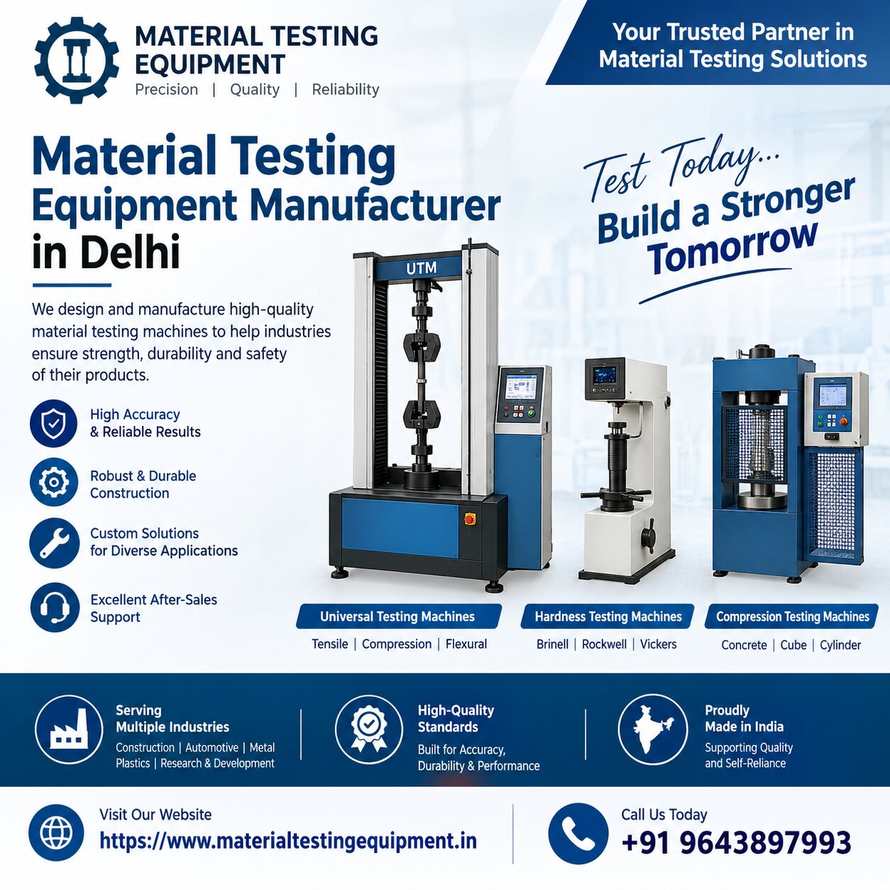 Material Testing Machine Manufacturer in Delhi