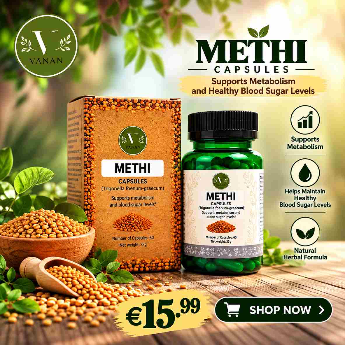 Premium Methi Capsules for Daily Wellness Support