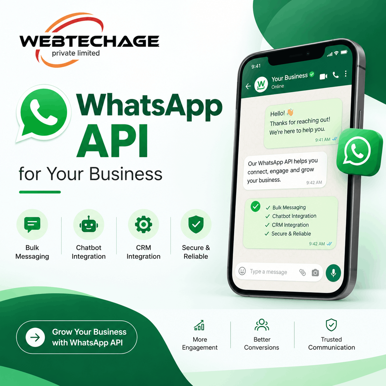 Trusted WhatsApp API Service Provider in India – WebTechAge